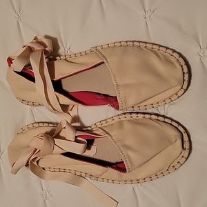 Canvas ankle wrap espadrilles